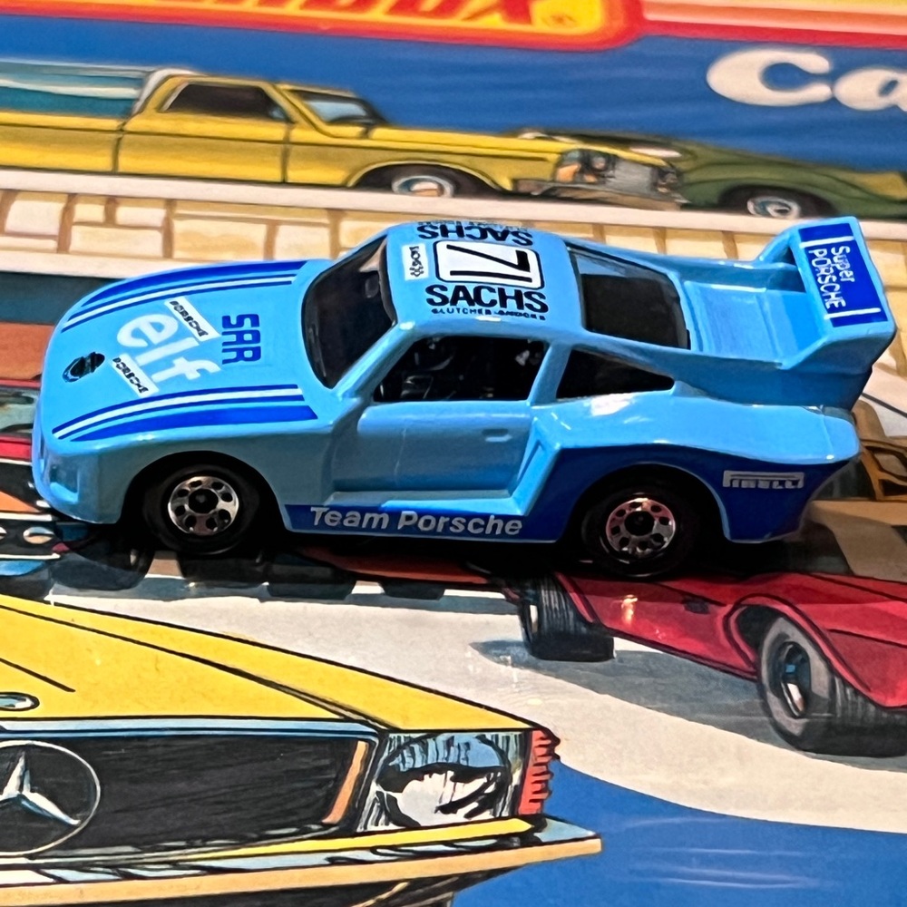 Vintage 1983 Matchbox #71 Racing Porsche 935 Racer Car #55 Blue ELF Sachs